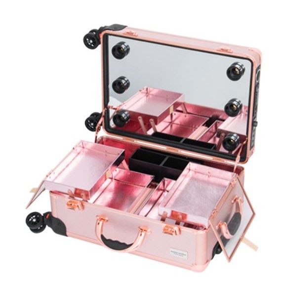 SONIA MILLER BEAUTY MAKEUP CASE KOPER COSMETIC BOX LAMPU 6LED CABIN TR