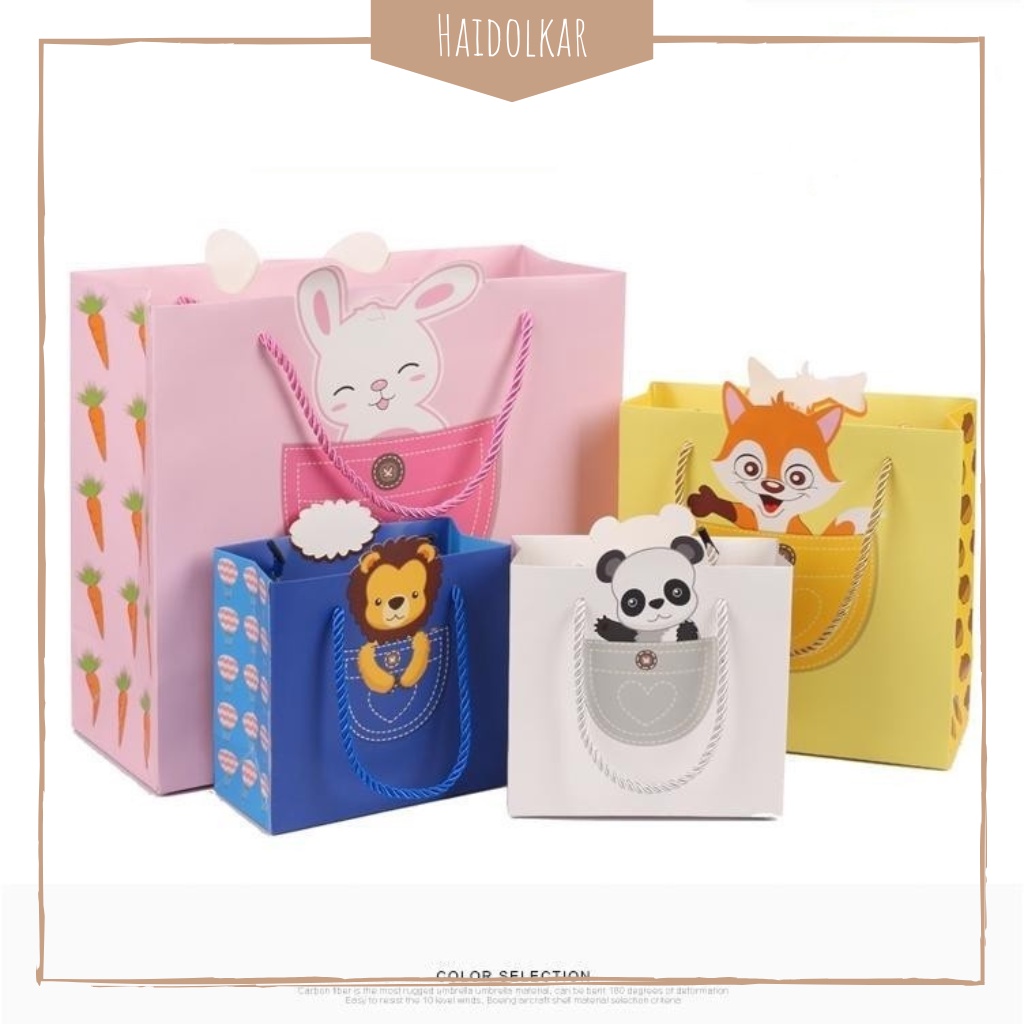 

Kantong motif animal M paper bag souvenir kantong bingkisan lucu paper bag hadiah