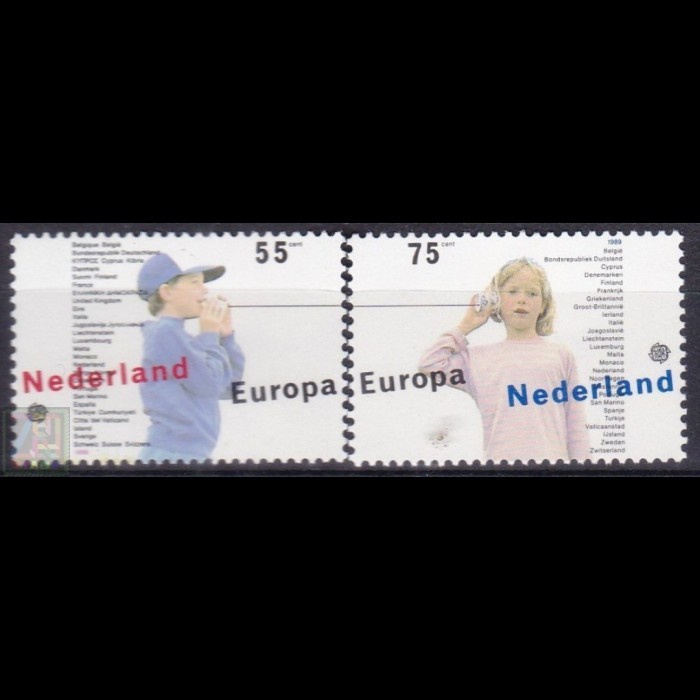 

0383 Perangko Belanda 1989 Europa Stamps - Children Games 2v Mnh