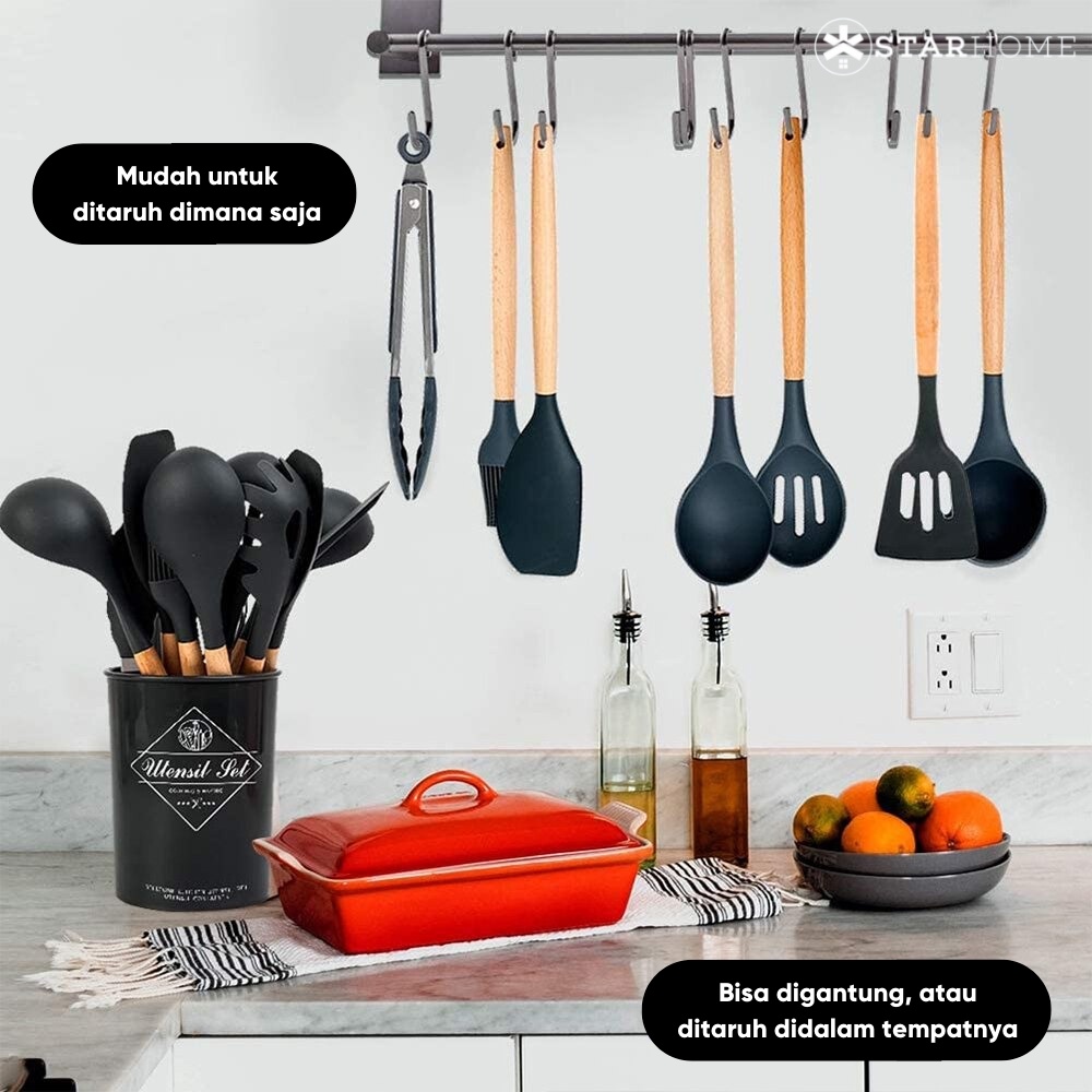 Spatula Set Alat Masak Silikon Set Alat Dapur Set Kitchen Silicon Utensil Set Sodet Sendok Sup Kuas Silikon Alat Masak Set Silikon