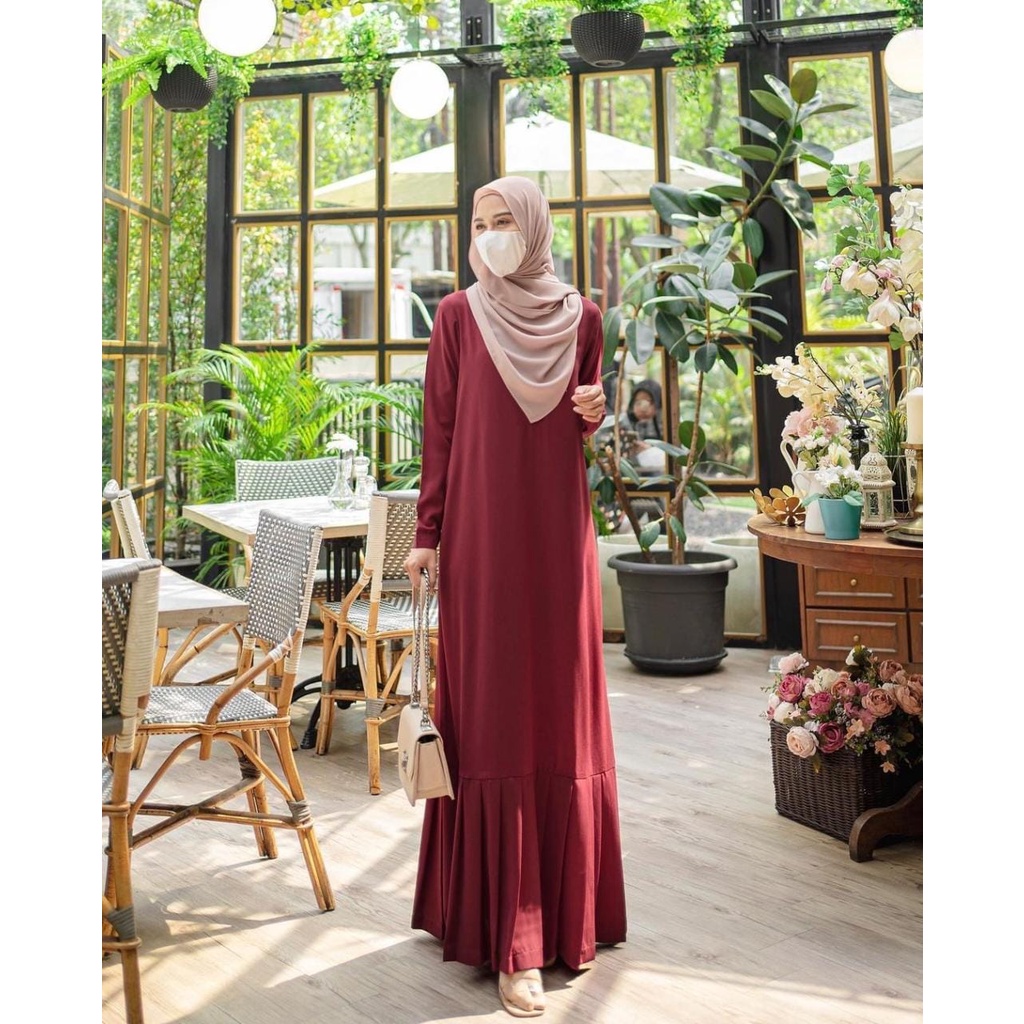 GF02 ~ GAMIS PUTIH | GAMIS CERRY RED | GAMIS BUSUI |  YURI BROKEN WHITE SERIES DRESS |GAMIS POLOS PUTIH | size S M L XL fashion muslim terbaru matt SHAQILA HQ BEST SELLER fashion muslim wanita