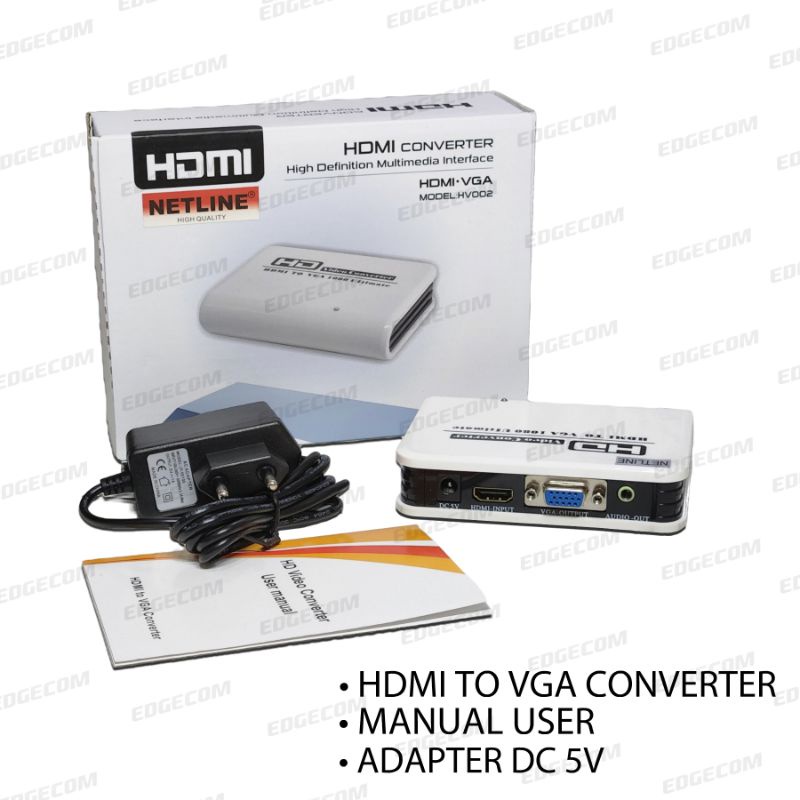 Konverter HDMI TO VGA with audio Adaptor NETLINE