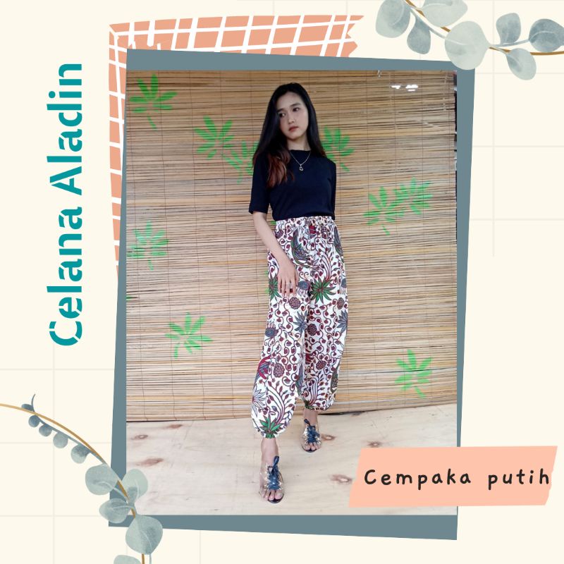 CELANA BATIK PUTIH JOGER SANTAI PRIA WANITA