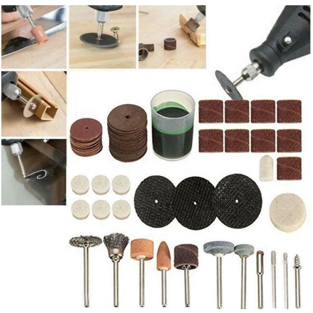 Mata Bor Tuner Poles Mini Set 105 Pcs Mata Dremel Tuner Potong Ampelas Amplas Gerinda Bor Mini