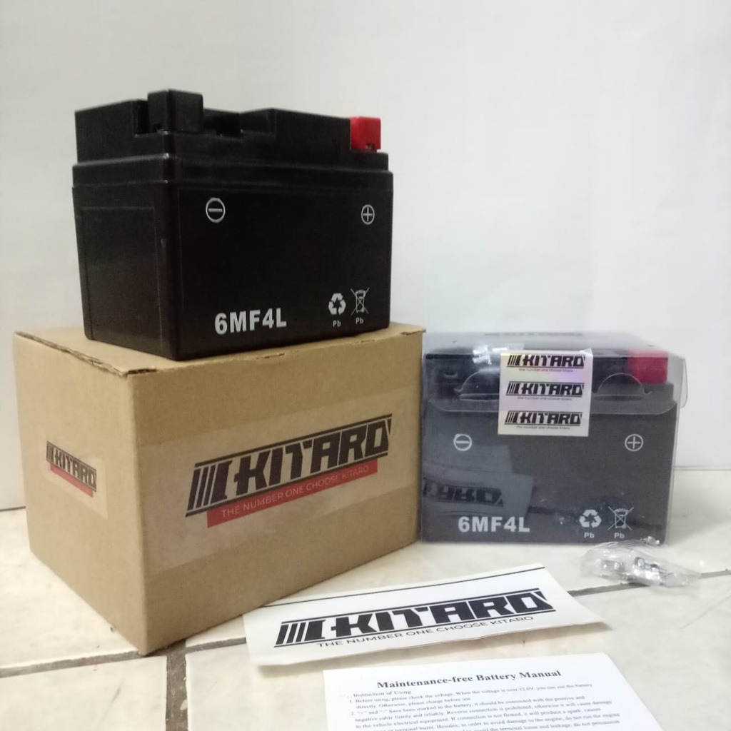 AKI MOTOR UNIVERSAL HONDA BEAT FI ORIGINAL KITARO BERKUALITAS DAN TAHAN LAMA / AKI KERING 6MF4L ORIG