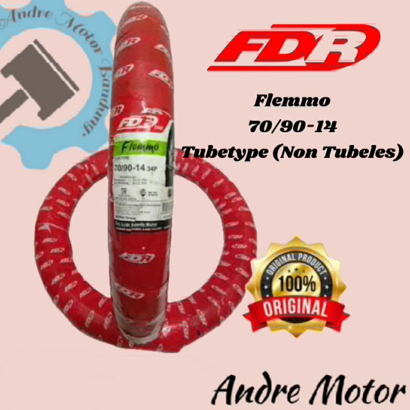 BAN LUAR FDR FLEMMO 70/90-14 34P TUBETYPE MATIC DEPAN MIO MIO J