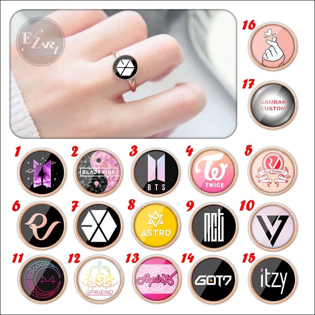 CINCIN CUSTOM ROSE GOLD LOGO BTS, Blackpink, Twice, RV, EXO, GOT7, NCT, Mamamoo, Itzy, Astro