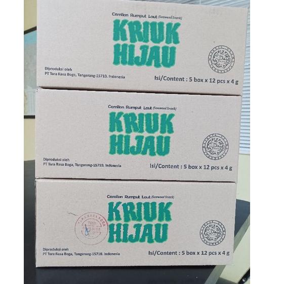 

STOCK TERBATAS Rumput Laut KRIUK HIJAU Halal | 1 box | 12 pcs ♡ 863