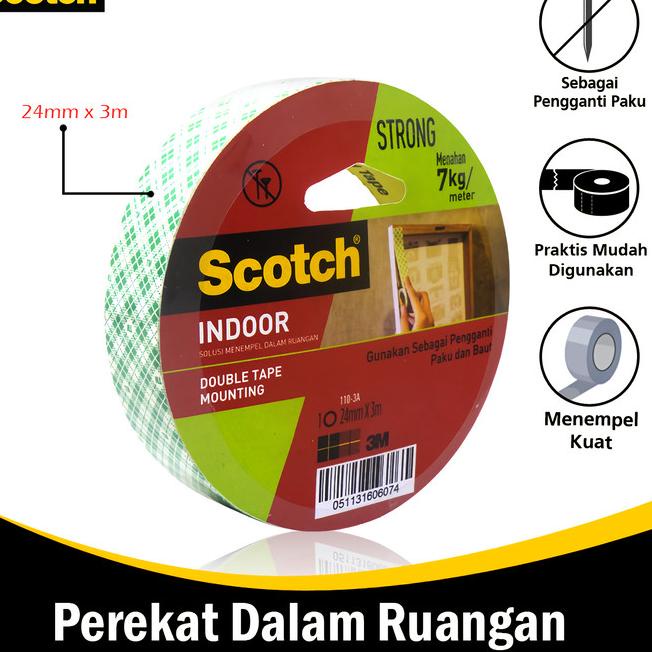 

Mounting Double Tape Size 24 mm x 3 mm 3M Scotch 110-3A
