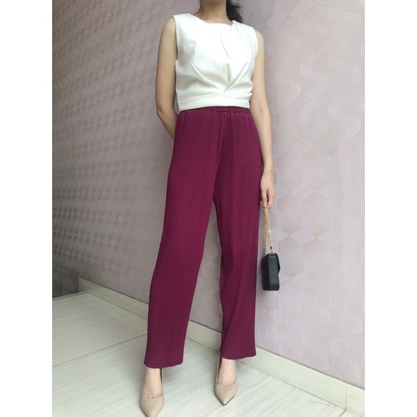 HAZEL PLEATED PENCIL PANTS / Celana Pensil Plisket Pleats Lidi