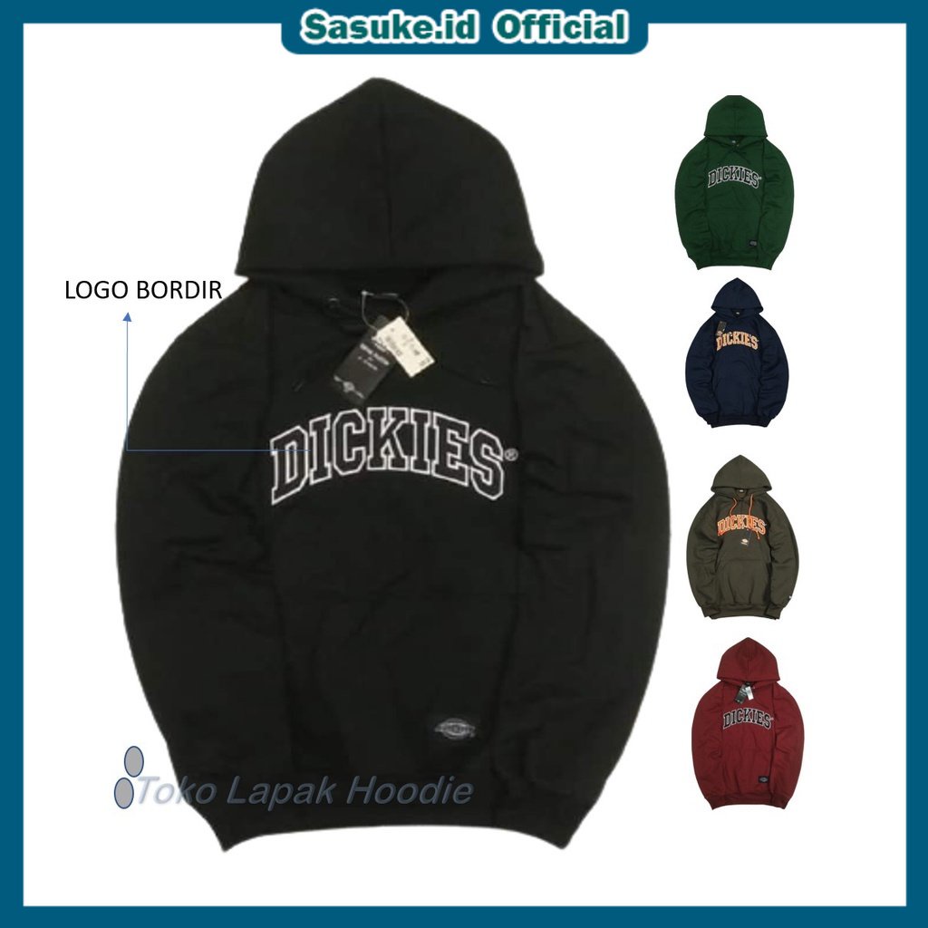 sasuke.id - HOODIE DICKIES - TEXT BORDIR HITAM MIRROR 1:1 ORIGINAL JAKET SWEATER PRIA