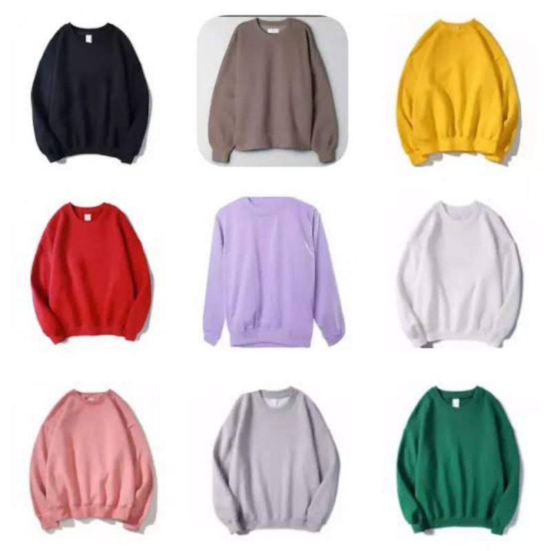 Sweater Basic Polos Bahan Fleece 280 Gsm Tebal