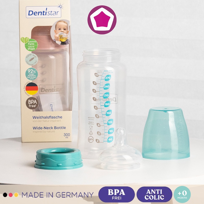 Dentistar Learner Bottle ANTI KOLIK 300ml / botol bayi / botol susu / dot anti kolik