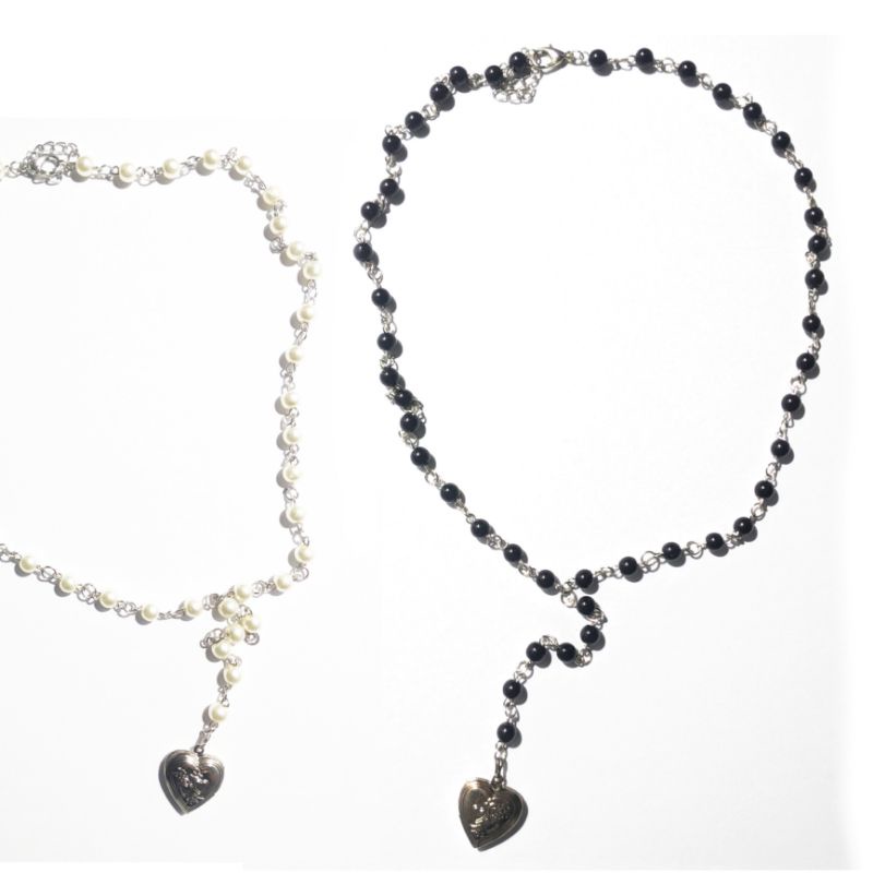 ROSARY NECKLACE HEART LOCKET ( PO 2-3 HARI)