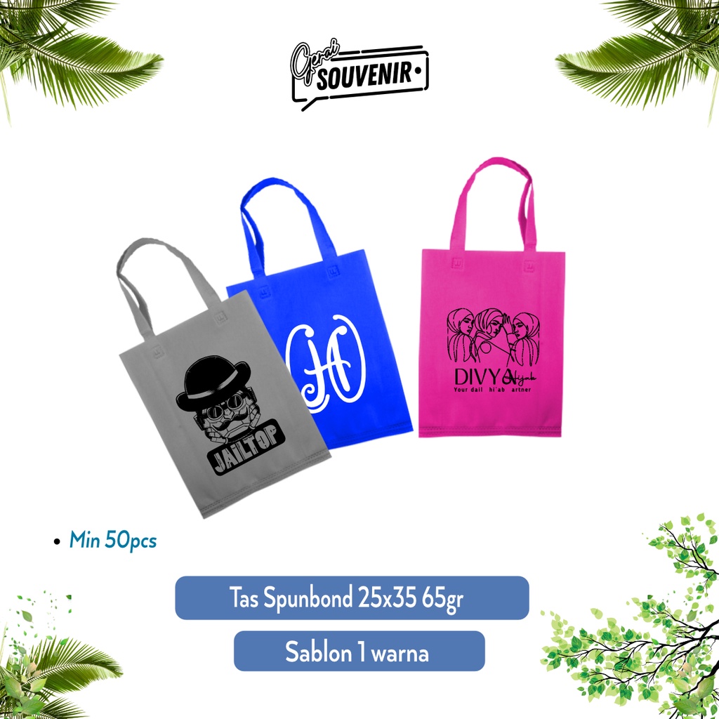 

Tas Spundbond uk 25x35 x8 custom sablon eGoodybag Laken model TALI tebal 65gr