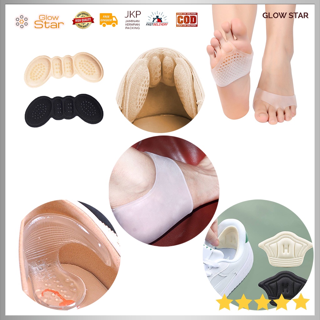 Sepasang Bantalan Pelindung tumit kaki wanita Silikon Gel Pelindung Shoe Cushion Penahan high heel Alas Kaki Sepatu Shock Anti Slip Insoles Foot Chapped Care Absorbing Pain Relief Protective Heel Sol olahraga penebal