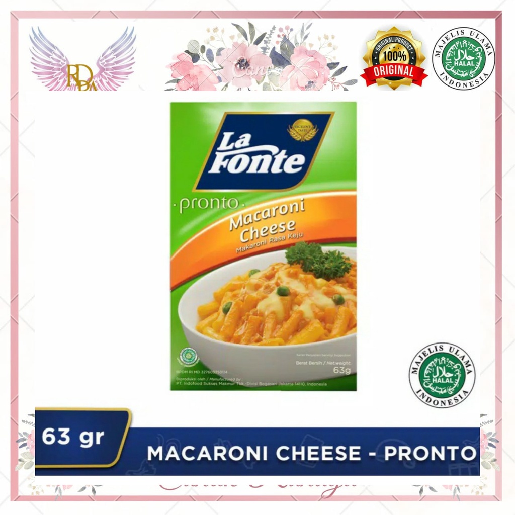 

La Fonte Pazto Pronto Macaroni Cheese 63 Gram. Makaroni Keju