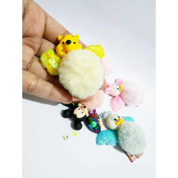 JLS05 Jepit Slip Pom Pom Angel 6cm