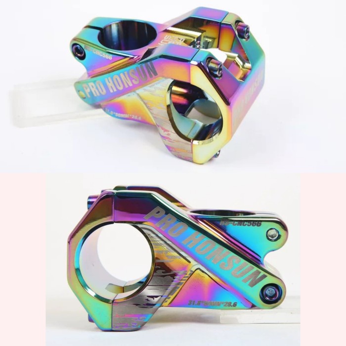 Honsun Stem 31.8 mm Panjang 50 mm Stem Handlebar Sepeda AM DH Rainbow