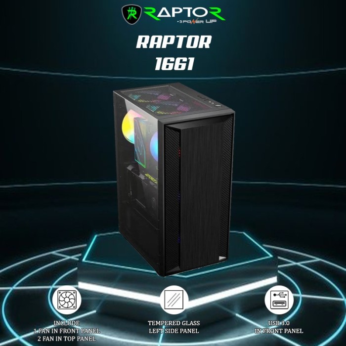 Casing Power Up RAPTOR 1661 include 3 FAN