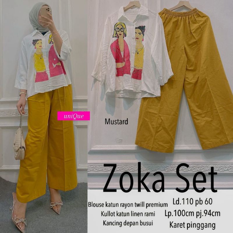 ALESIA SET | ZOKA SET | ONESET RAYON TWILL MIX LINEN TERMURAH