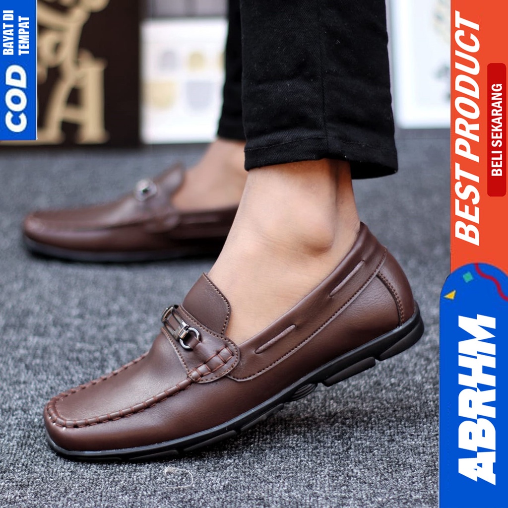 Sepatu Formal Kerja Pantofel Casual Hitam Pria Abrhm Tobi