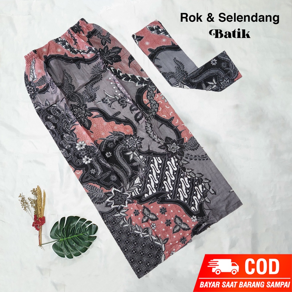 AZKANA BATIK - Rok Span Wanita Sheera Rose Pinggang Karet Rok Span Panjang Bawahan Kebaya Wisuda Dan Lamaran Allsize