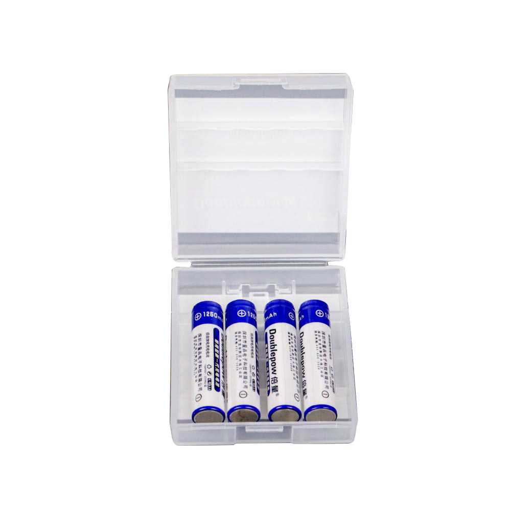 DOUBLEPOW Batu Baterai AAA Rechargeable NiMH 1250mAh 4 PCS with Battery Case