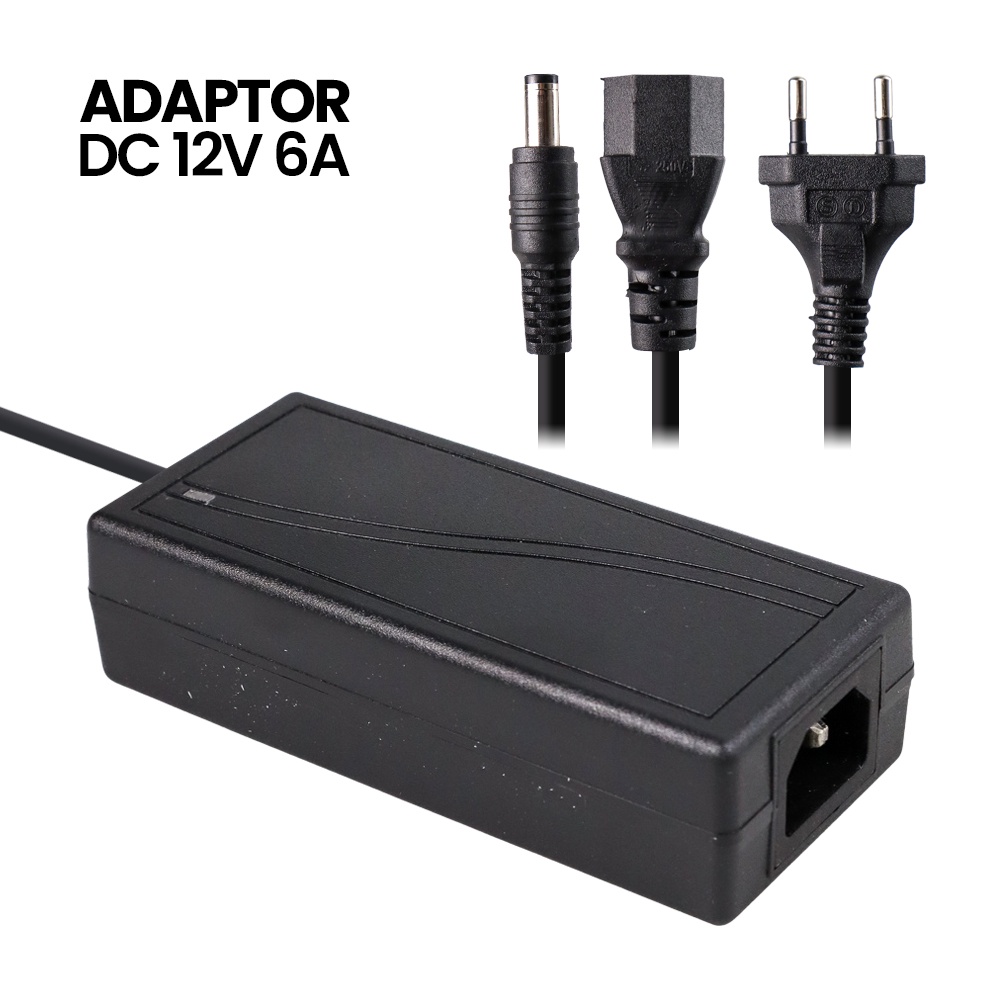 Power Adaptor LED Strip Monitor DC 12V 6A - JCY-1260 - Black