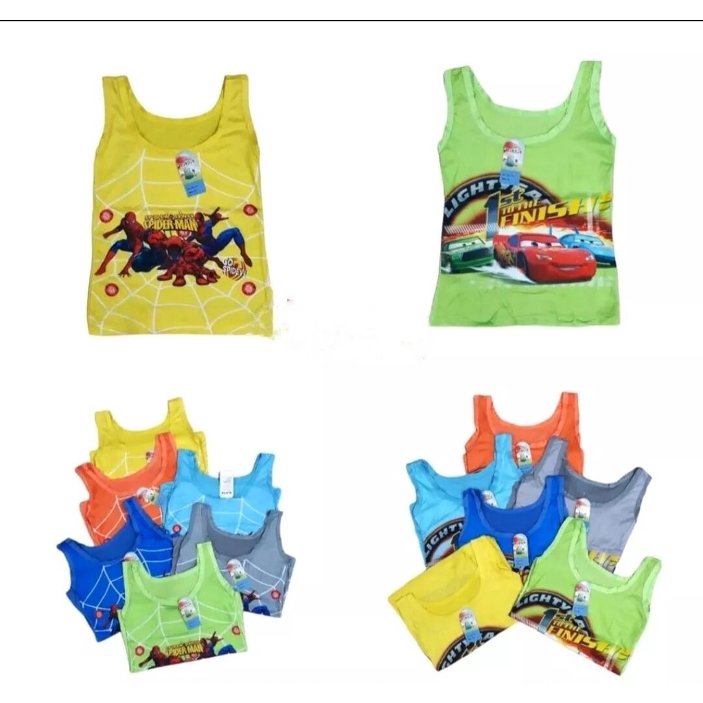 1 PCS SINGLET ANAK COWOK LAKI LAKI 3D KATUN SPANDEX PREMIUM SINGLET