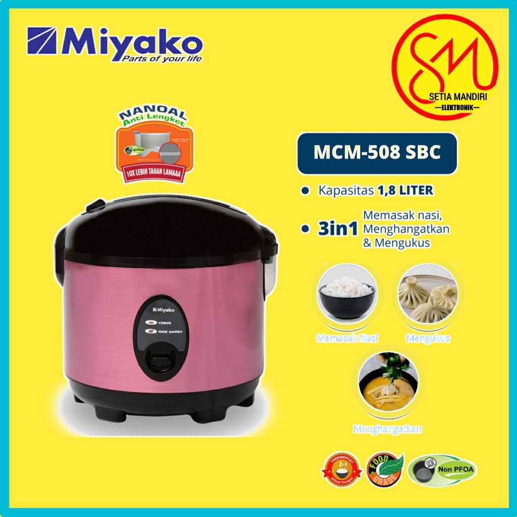 MIYAKO MCM 508 SBC Magic Com Rice Cooker 1.8 Liter MCM508 508SBC 1,8 l