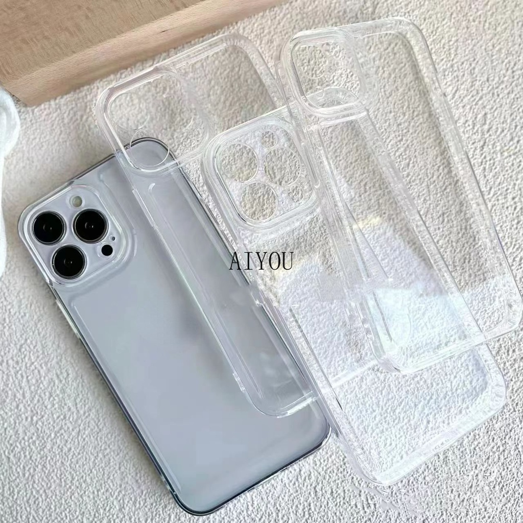 Casing Soft Case TPU Transparan Untuk IPhone 14 13 12 11 Pro Max X XR 8 7 Plus 7 8 SE Xs Max 14 Pro Max