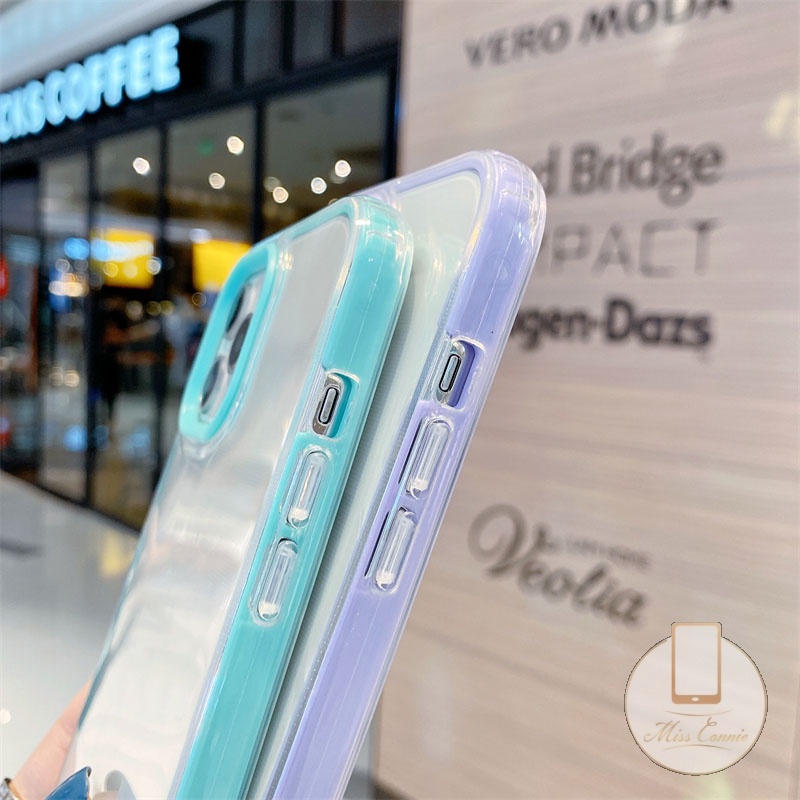 3-in-1 Macaron Pure Candy Color Shockproof Clear Soft Case VIVO Y12 Y15S Y21 Y12i Y20 Y15A Y76 Y21S Y15 Y21A Y33S Y91C Y11 Y11s Y02 Y21T Y33T Y17 Y20s Y12s Y20i Y12A Y91 Y50 Y30