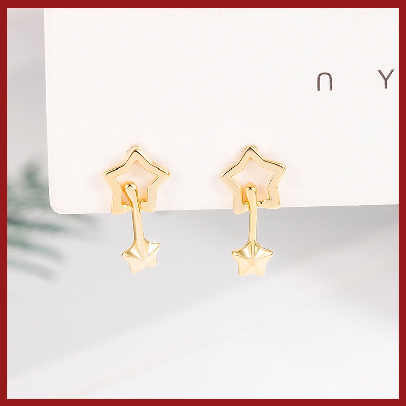 Anting Tusuk Berlian 18K Bentuk Bintang Meteor Shower U1062