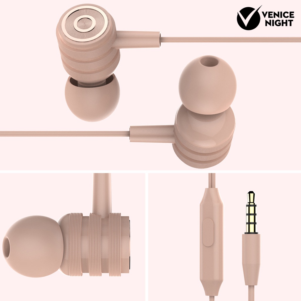 (VNEP) (Berkabel) Earphone Kabel Universal Ringan Dengan Jack 3.5mm + Peredam Suara