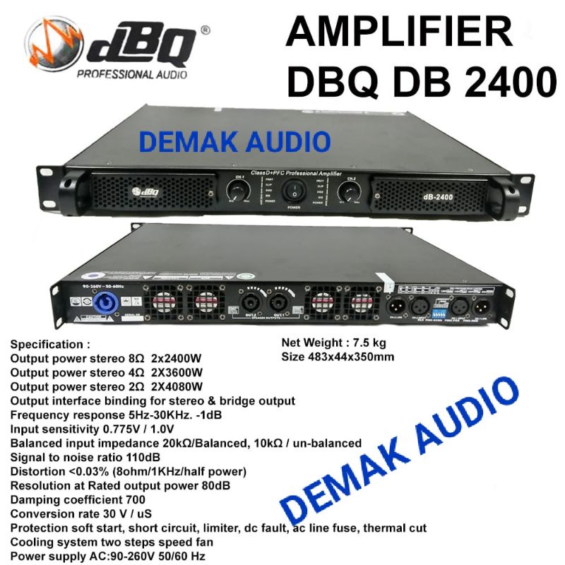 POWER AMPLIFIER DBQ DB 2400 POWER CLAS D ORIGINAL