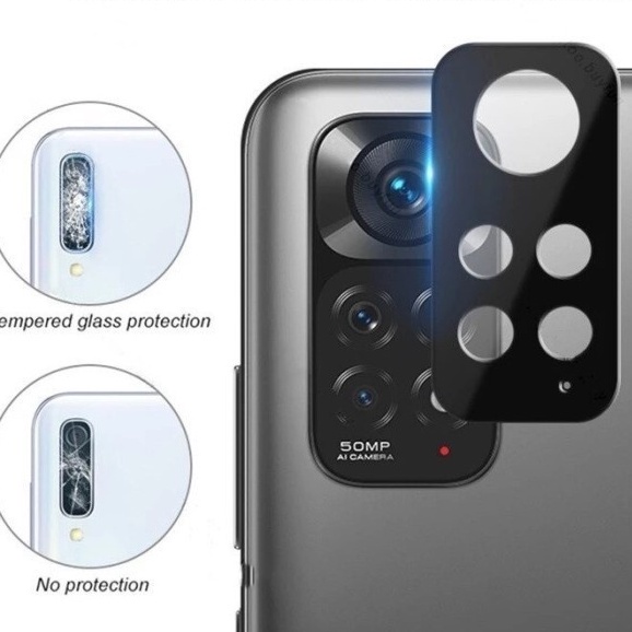 FULL COVER Anti Gores CAMERA XIAOMI Redmi Note 11 (NFC) 11PRO Note 10 10S 10-5G 10Pro Note 9 9Pro Tempered Glass LENS KAMERA/Temperd KACA Ful FRAME/Tempred KACA Lensa/Pelindung/Antigores Anti Scratch-DROP/Baret/Lecet/Bazel Black Bening 4G S 5G PRO 2022 S