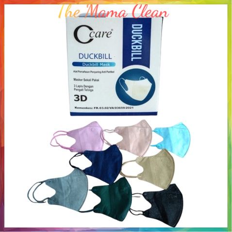 MASKER DUCKBILL C-CARE &amp; 3SS WARNA WARNI 4PLY ISI 50 PCS