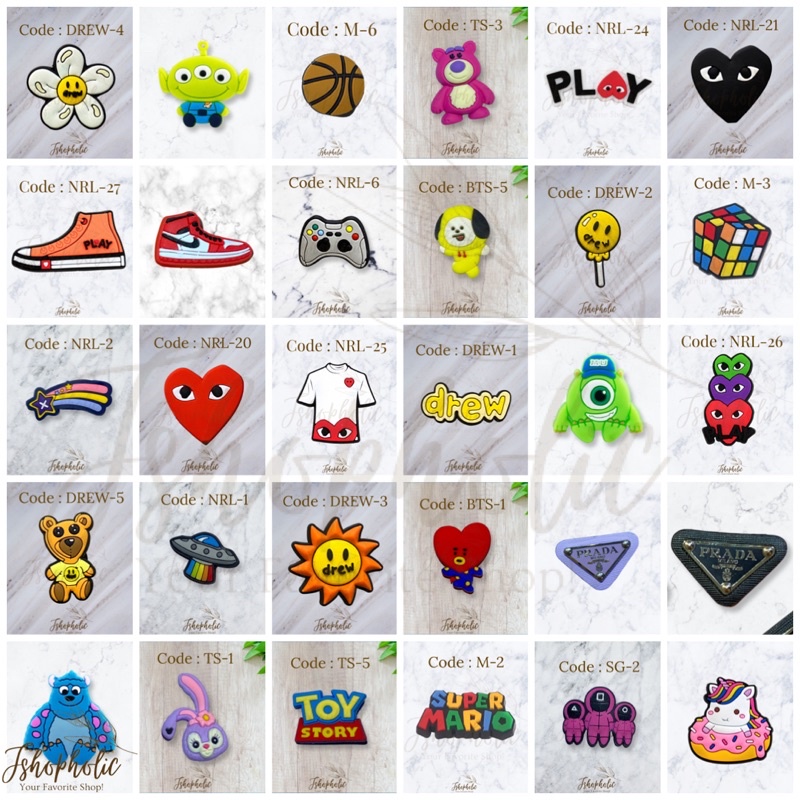 Jibbitz Crocs hiasan aksesoris sandal / jibits crocs / sandal crocs / jibbitz murah / crocs charm / 