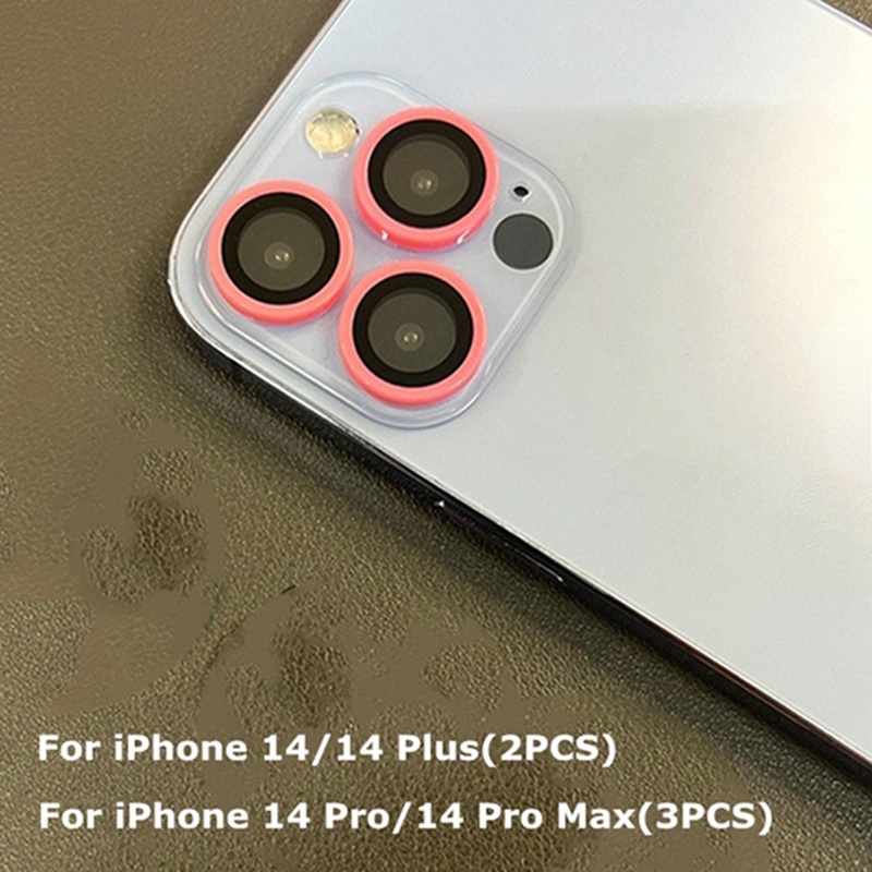 Pelindung Lensa Kamera Luminous Bahan Metal Untuk iPhone 14 13 12 Pro max mini 12 13pro 14plus 14pro max