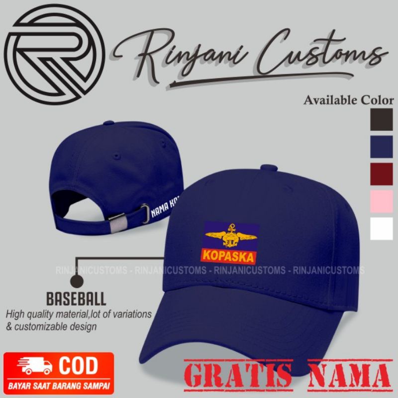 TOPI BASEBALL KOPASKA-TOPI KOMANDO PASUKAN KATAK GRATIS NAMA