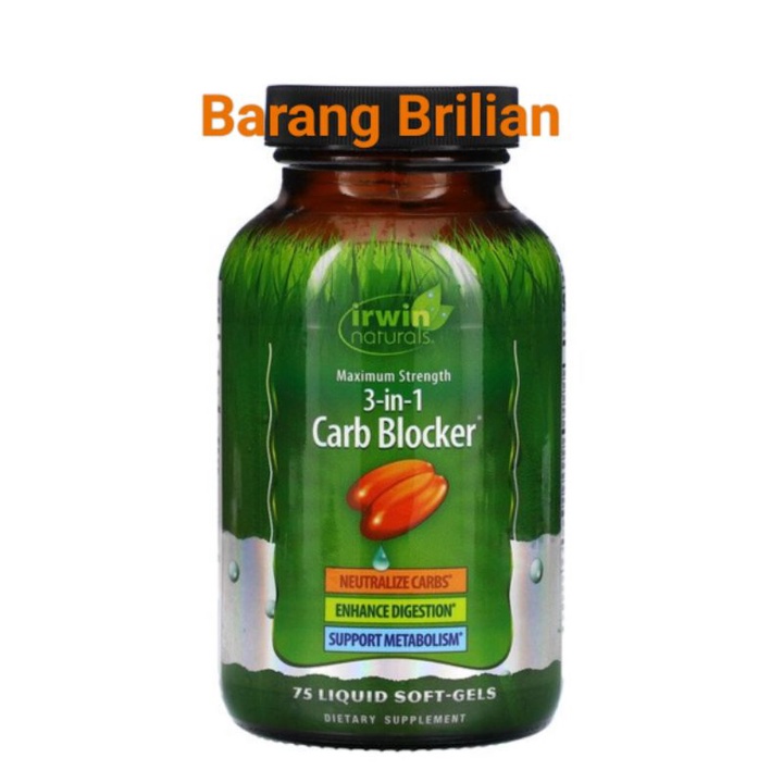 Jual Irwin Naturals 3 in 1 Carb Blocker Maximum Strength 75 Caps