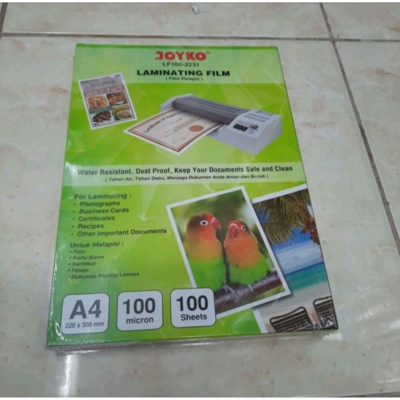 

Plastik Laminating A4 (10 Lembar) Joyko