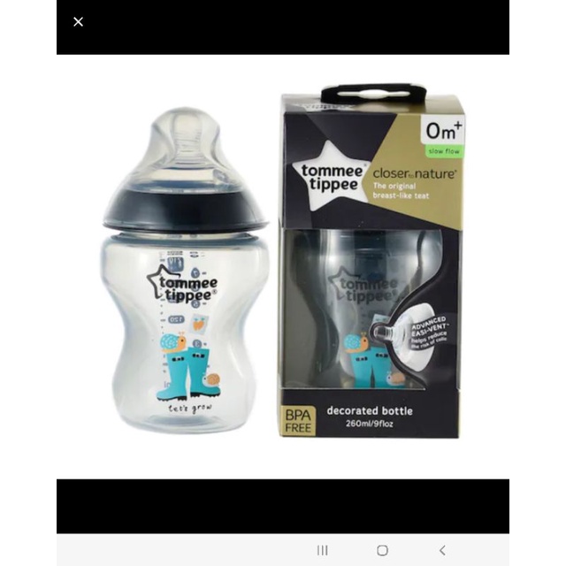 Botol Susu Tommee tippee 260ml Decorated  Blue Pink Dot Tommee Tippee