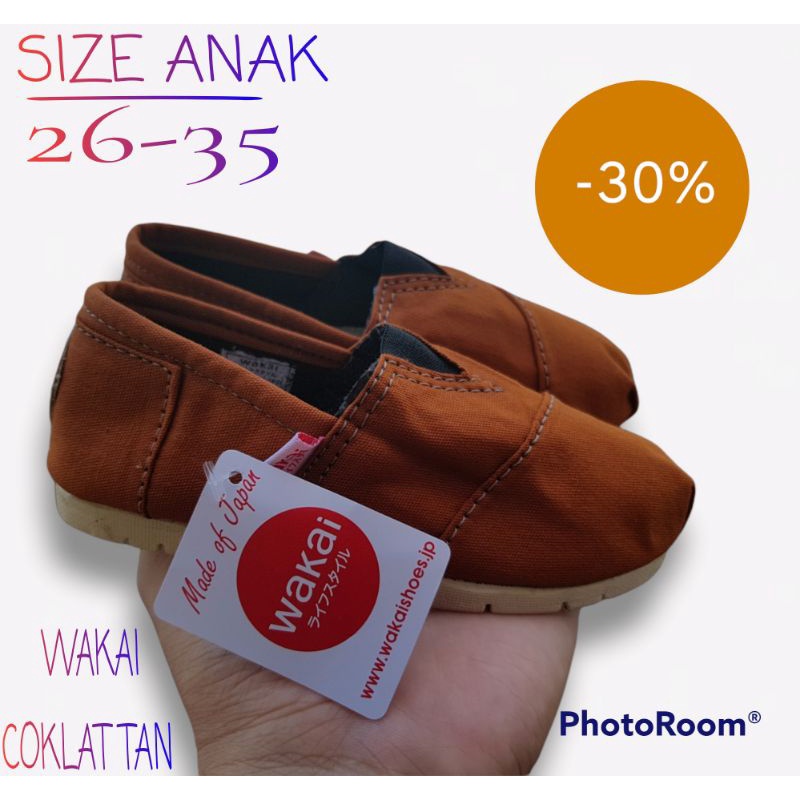 SEPATU SLIP ON ANAK PRIA WANITA DEWASA WAKAI COKLAT TAN TERBARU