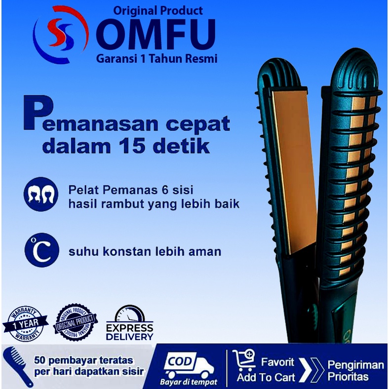 Catokan Rambut Curly Lurus 2 in 1 Pelat Pemanas 6 Sisi Pemanasan Cepat Pada 15 Detik - HS03 Pro Omfu