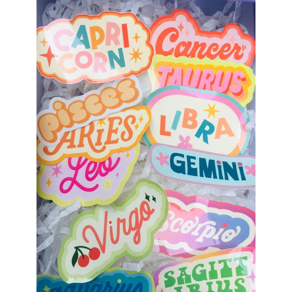 

(NEW) STIKER ZODIAK/STIKER BINTANG/LEO/AQUARIUS/ARIES/SAGITARIUS/GEMINI/PISCES/VIRGO/CANCER/LIBRA/TAURUS/CAPRICORN/SCORPIO