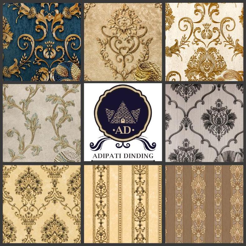 WALLPAPER DINDING VINYL ELEGANT RONA PREMIUM RONA TEBAL TIMBUL BERTEXTURE SIZE 53 CM X 10 METER MURA