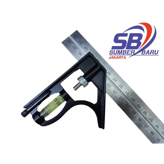 

Siku Meter Tukang 30cm Penggaris Besi Sudut L + Waterpass SBJ SF6