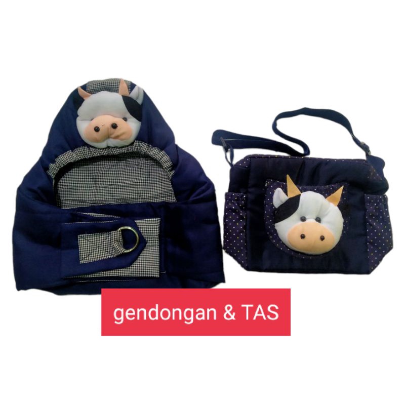 tas boneka plus gendongan samping kerut sapi